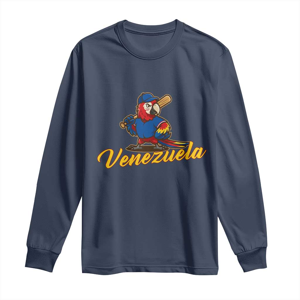 Venezuela Guacamaya Macaw Baseball Long Sleeve Shirt Venezuelan Pride Latino Beisbol Fans