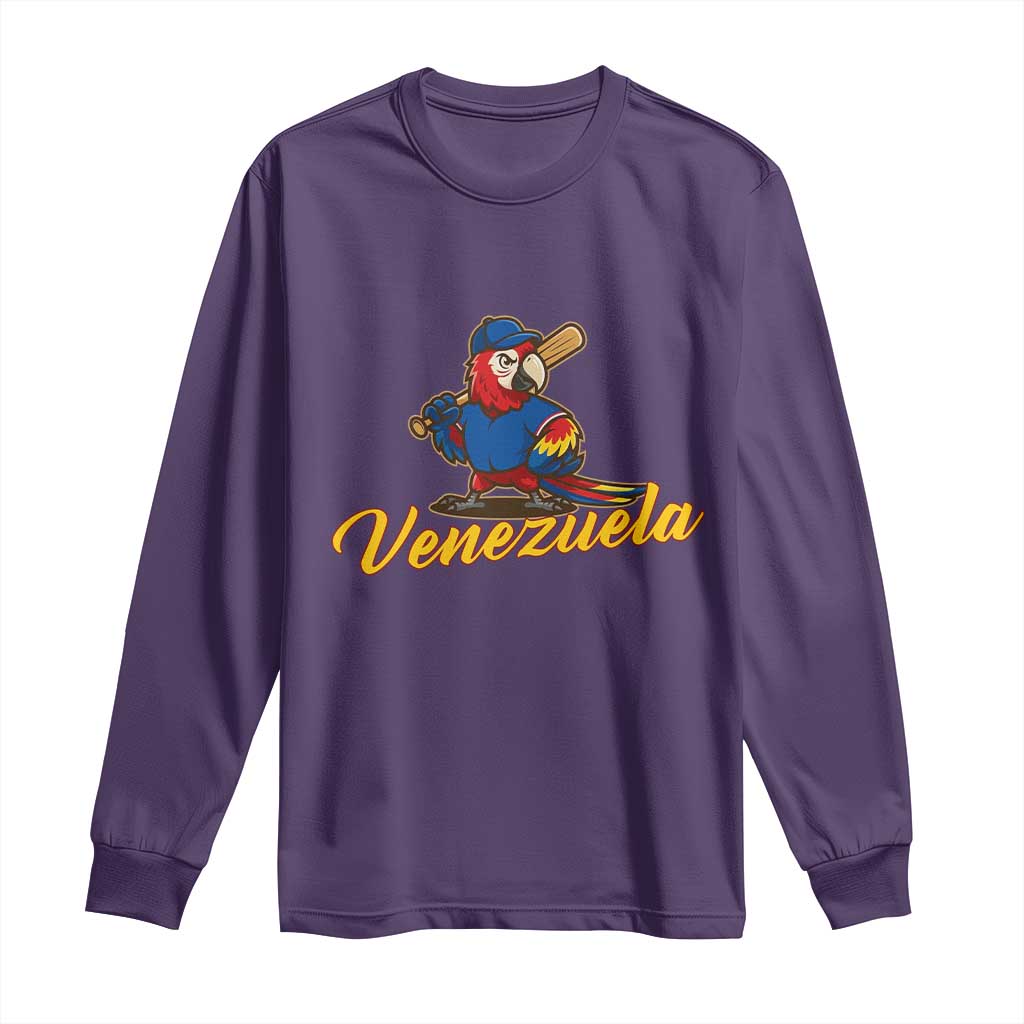 Venezuela Guacamaya Macaw Baseball Long Sleeve Shirt Venezuelan Pride Latino Beisbol Fans