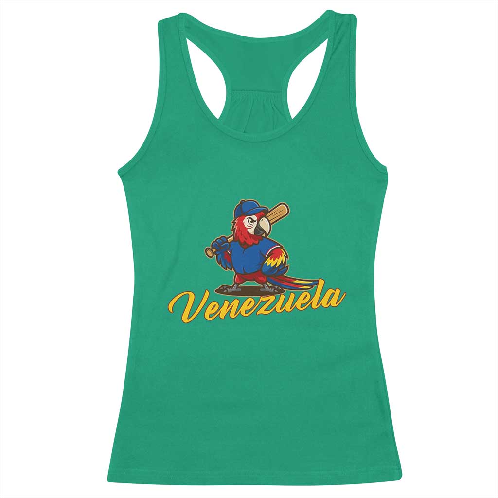 Venezuela Guacamaya Macaw Baseball Racerback Tank Top Venezuelan Pride Latino Beisbol Fans