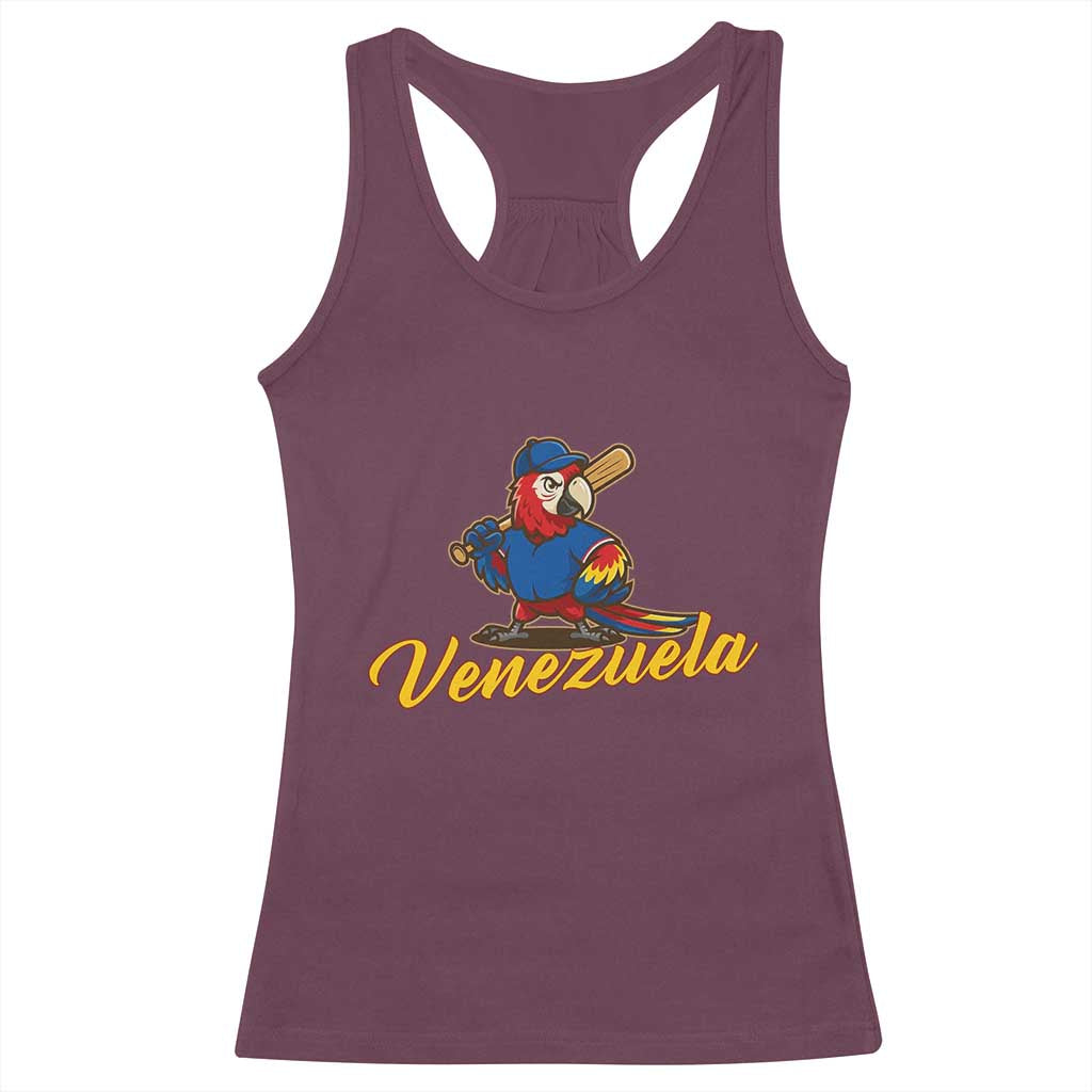 Venezuela Guacamaya Macaw Baseball Racerback Tank Top Venezuelan Pride Latino Beisbol Fans