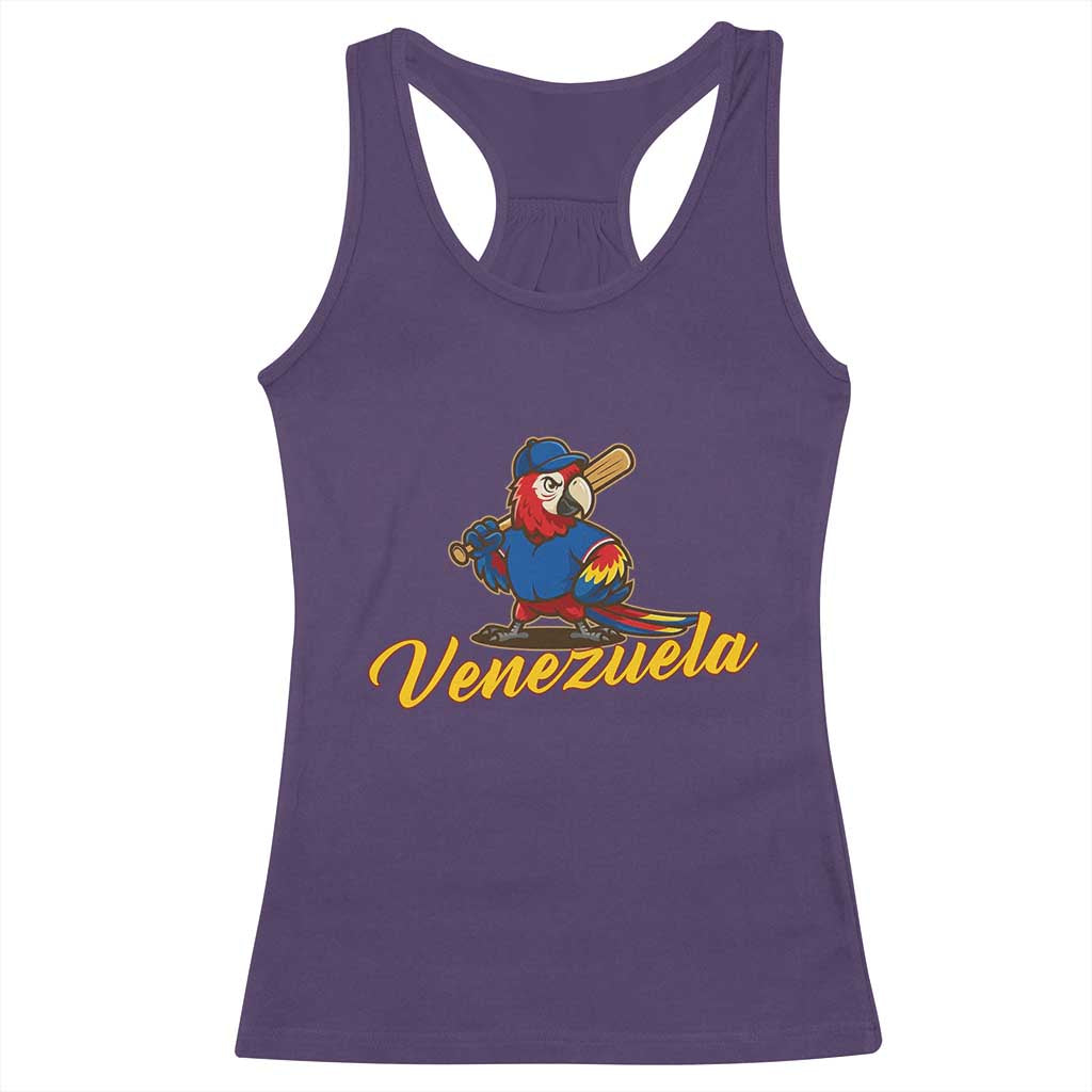 Venezuela Guacamaya Macaw Baseball Racerback Tank Top Venezuelan Pride Latino Beisbol Fans