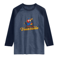 Venezuela Guacamaya Macaw Baseball Raglan Shirt Venezuelan Pride Latino Beisbol Fans