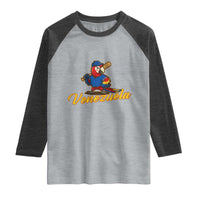 Venezuela Guacamaya Macaw Baseball Raglan Shirt Venezuelan Pride Latino Beisbol Fans
