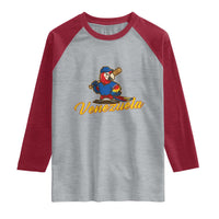 Venezuela Guacamaya Macaw Baseball Raglan Shirt Venezuelan Pride Latino Beisbol Fans