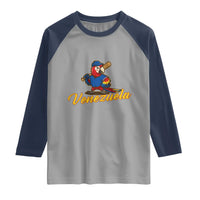 Venezuela Guacamaya Macaw Baseball Raglan Shirt Venezuelan Pride Latino Beisbol Fans