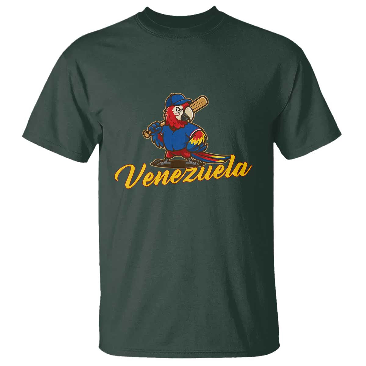 Venezuela Guacamaya Macaw Baseball T Shirt Venezuelan Pride Latino Beisbol Fans