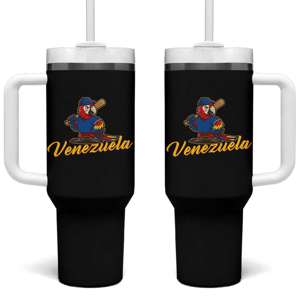 Venezuela Guacamaya Macaw Baseball Tumbler With Handle Venezuelan Pride Latino Beisbol Fans