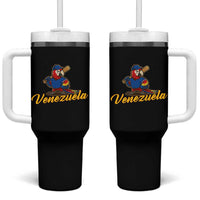Venezuela Guacamaya Macaw Baseball Tumbler With Handle Venezuelan Pride Latino Beisbol Fans