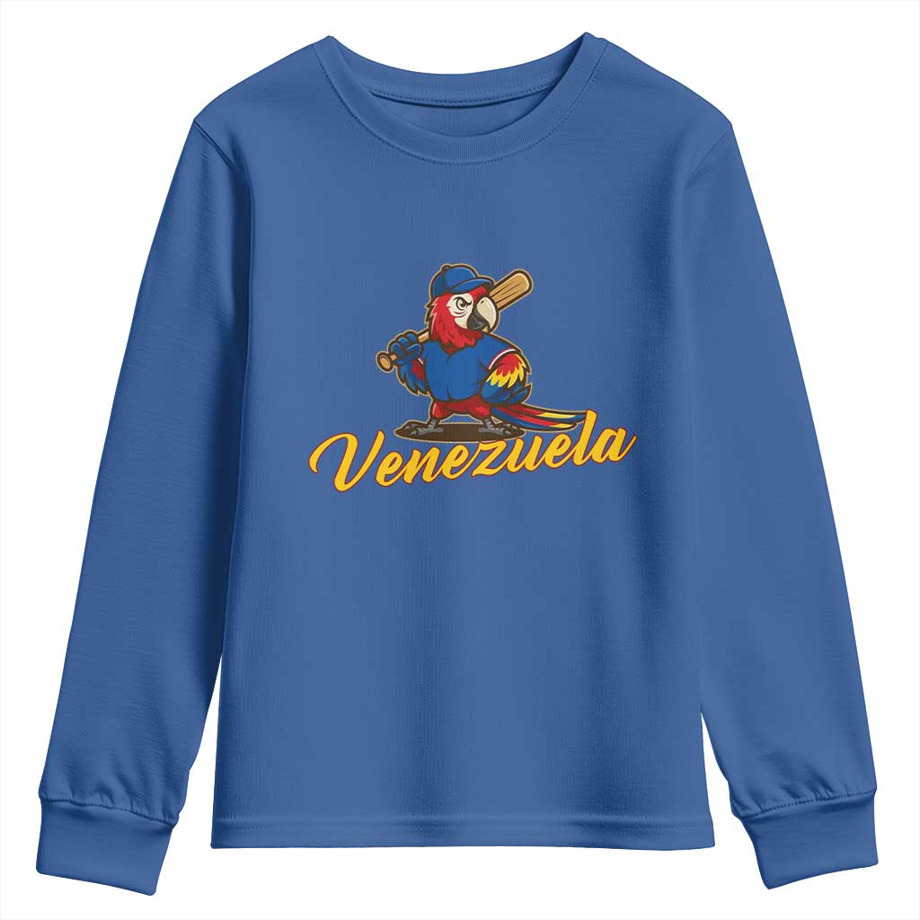 Venezuela Guacamaya Macaw Baseball Youth Sweatshirt Venezuelan Pride Latino Beisbol Fans