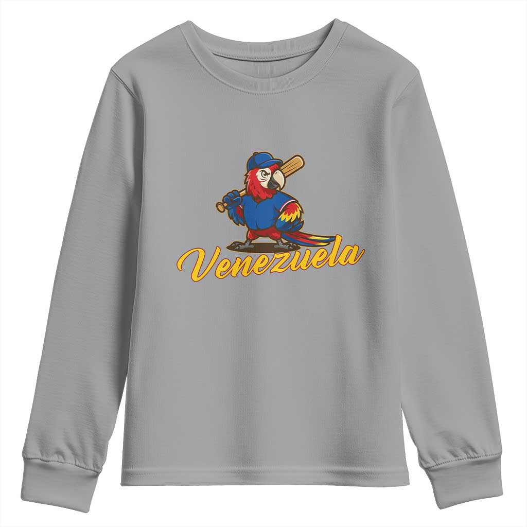 Venezuela Guacamaya Macaw Baseball Youth Sweatshirt Venezuelan Pride Latino Beisbol Fans
