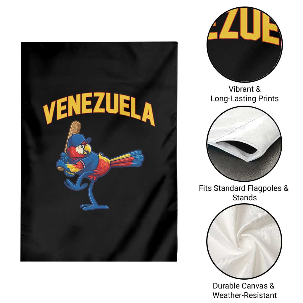 Venezuela Baseball Macaw Batter Garden Flag Ara Macao Guacamaya Venezuelan Pride