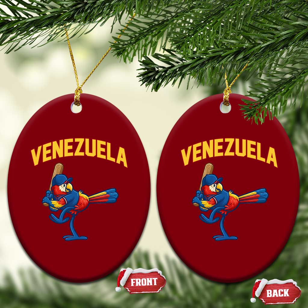 Venezuela Baseball Macaw Batter Ceramic Ornament Ara Macao Guacamaya Venezuelan Pride