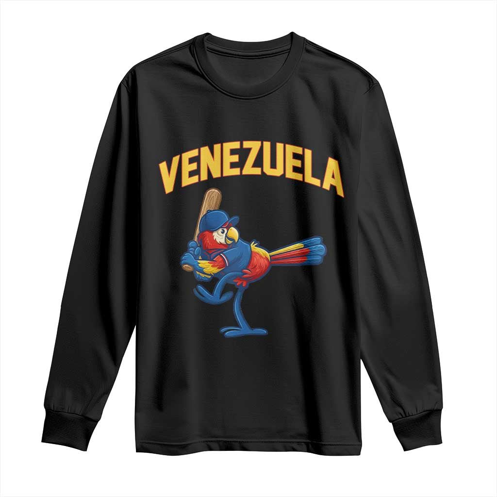 Venezuela Baseball Macaw Batter Long Sleeve Shirt Ara Macao Guacamaya Venezuelan Pride