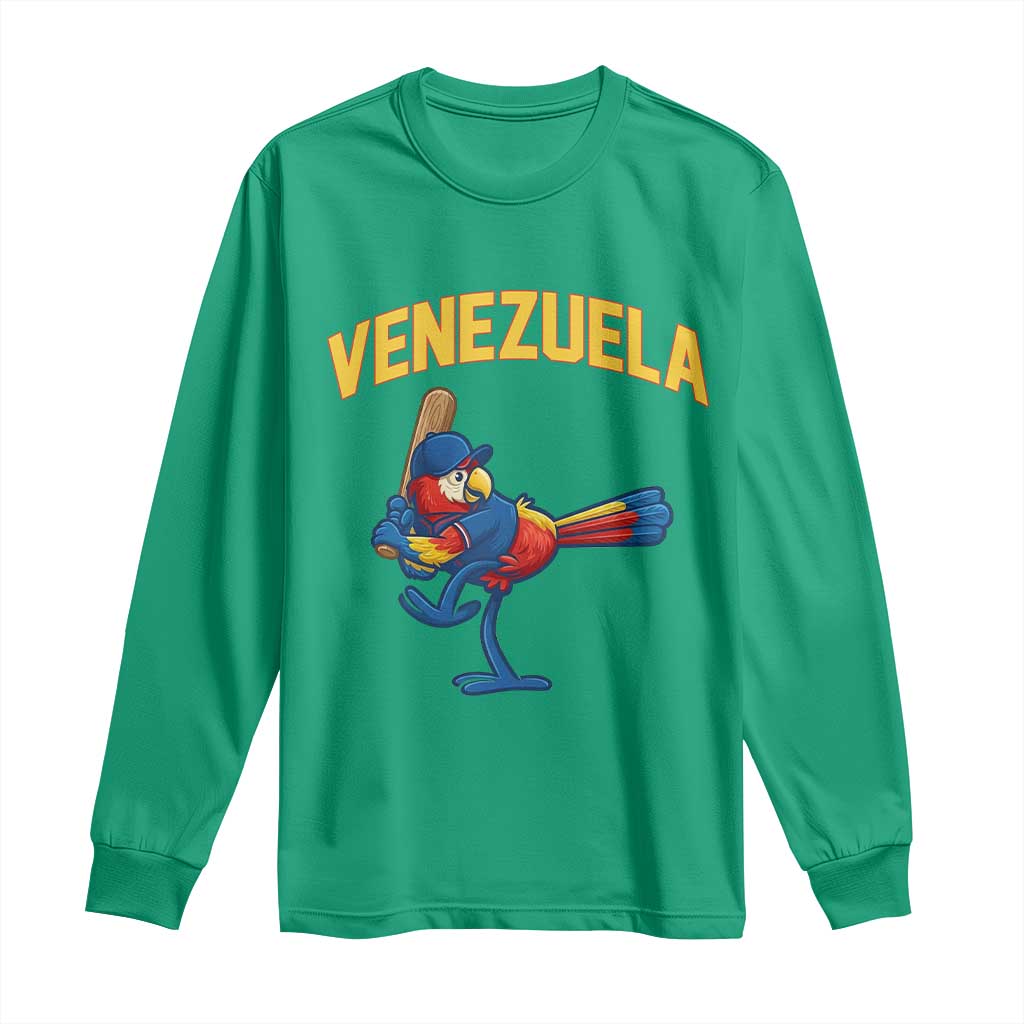 Venezuela Baseball Macaw Batter Long Sleeve Shirt Ara Macao Guacamaya Venezuelan Pride