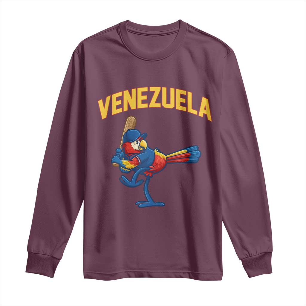 Venezuela Baseball Macaw Batter Long Sleeve Shirt Ara Macao Guacamaya Venezuelan Pride