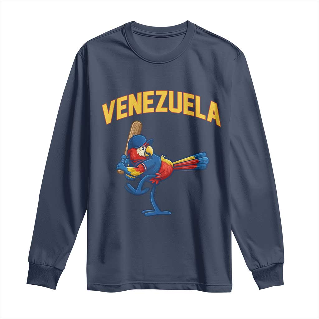 Venezuela Baseball Macaw Batter Long Sleeve Shirt Ara Macao Guacamaya Venezuelan Pride