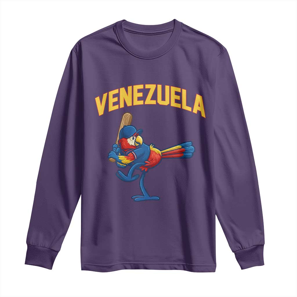 Venezuela Baseball Macaw Batter Long Sleeve Shirt Ara Macao Guacamaya Venezuelan Pride