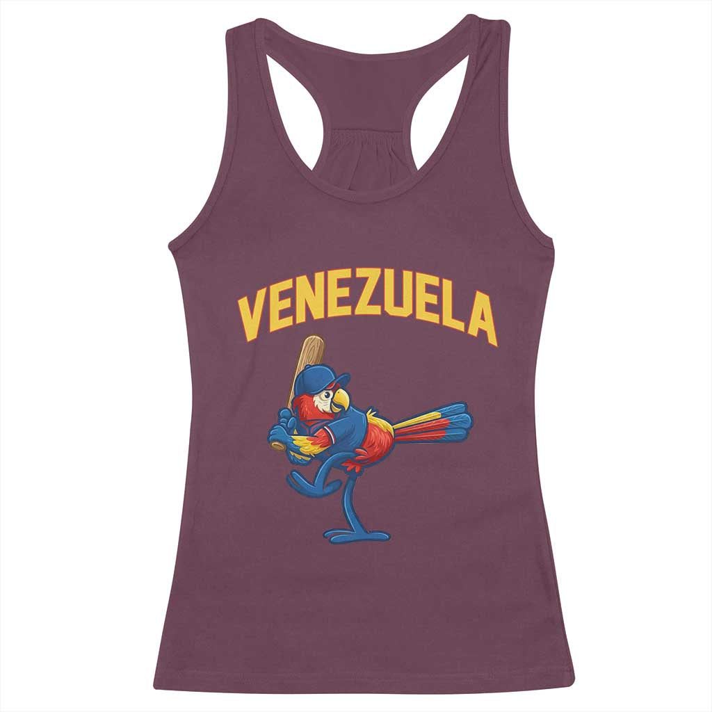 Venezuela Baseball Macaw Batter Racerback Tank Top Ara Macao Guacamaya Venezuelan Pride