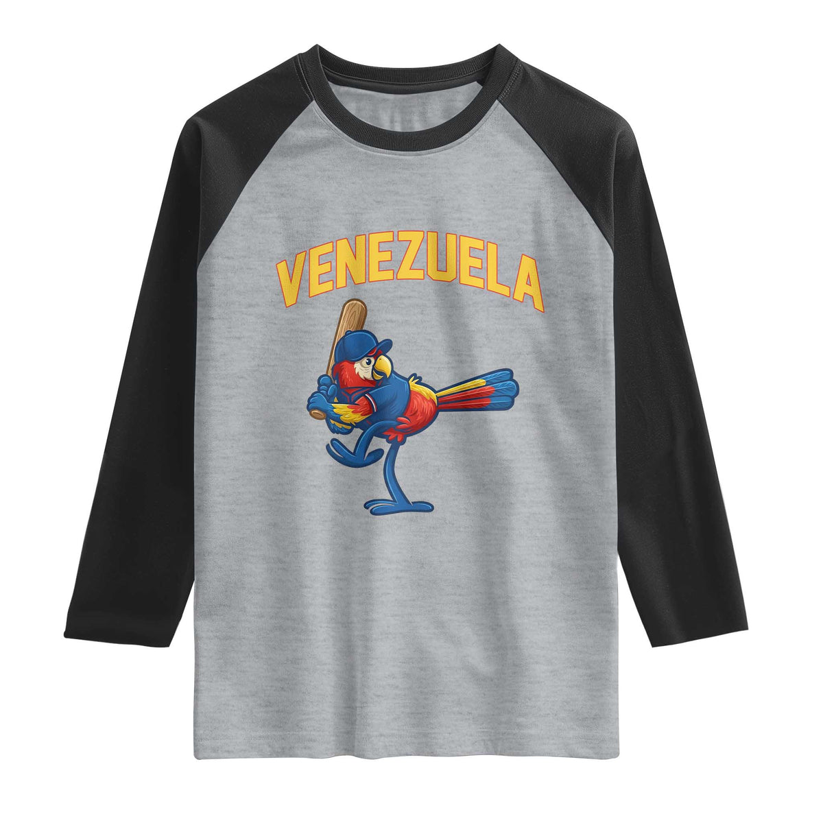 Venezuela Baseball Macaw Batter Raglan Shirt Ara Macao Guacamaya Venezuelan Pride