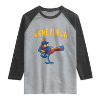 Venezuela Baseball Macaw Batter Raglan Shirt Ara Macao Guacamaya Venezuelan Pride
