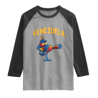 Venezuela Baseball Macaw Batter Raglan Shirt Ara Macao Guacamaya Venezuelan Pride