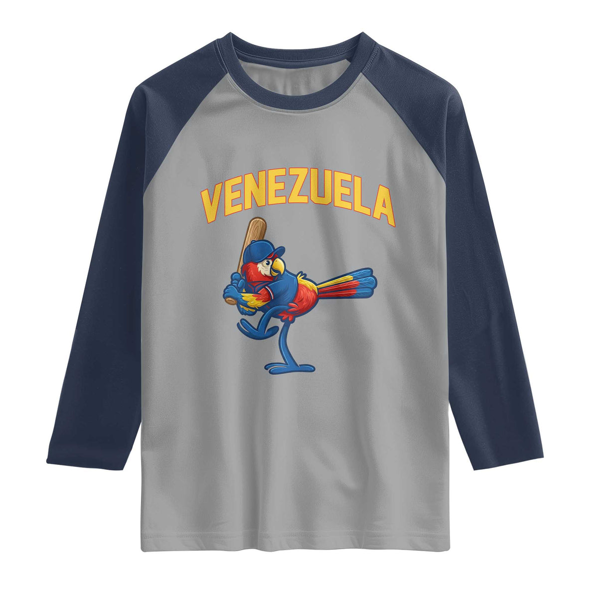 Venezuela Baseball Macaw Batter Raglan Shirt Ara Macao Guacamaya Venezuelan Pride