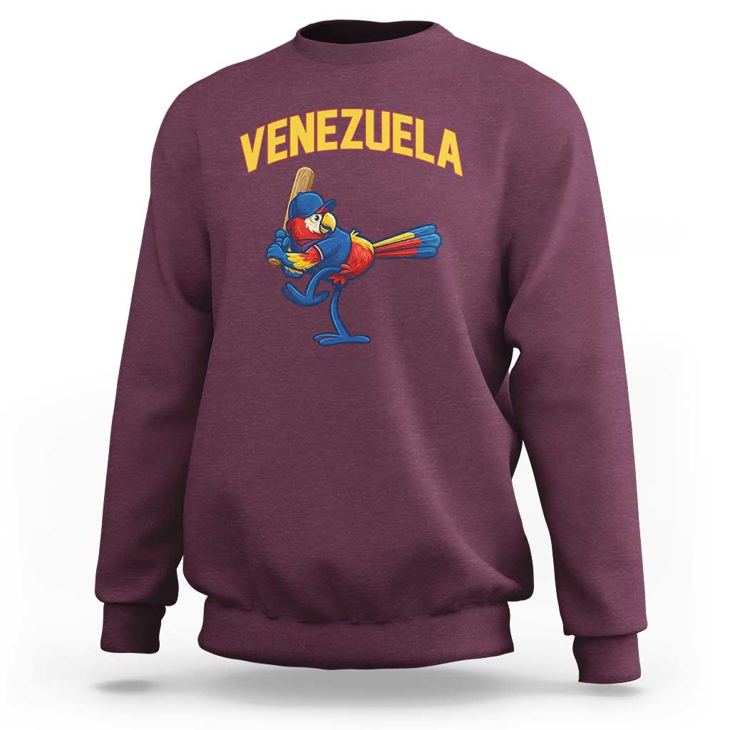 Venezuela Baseball Macaw Batter Sweatshirt Ara Macao Guacamaya Venezuelan Pride