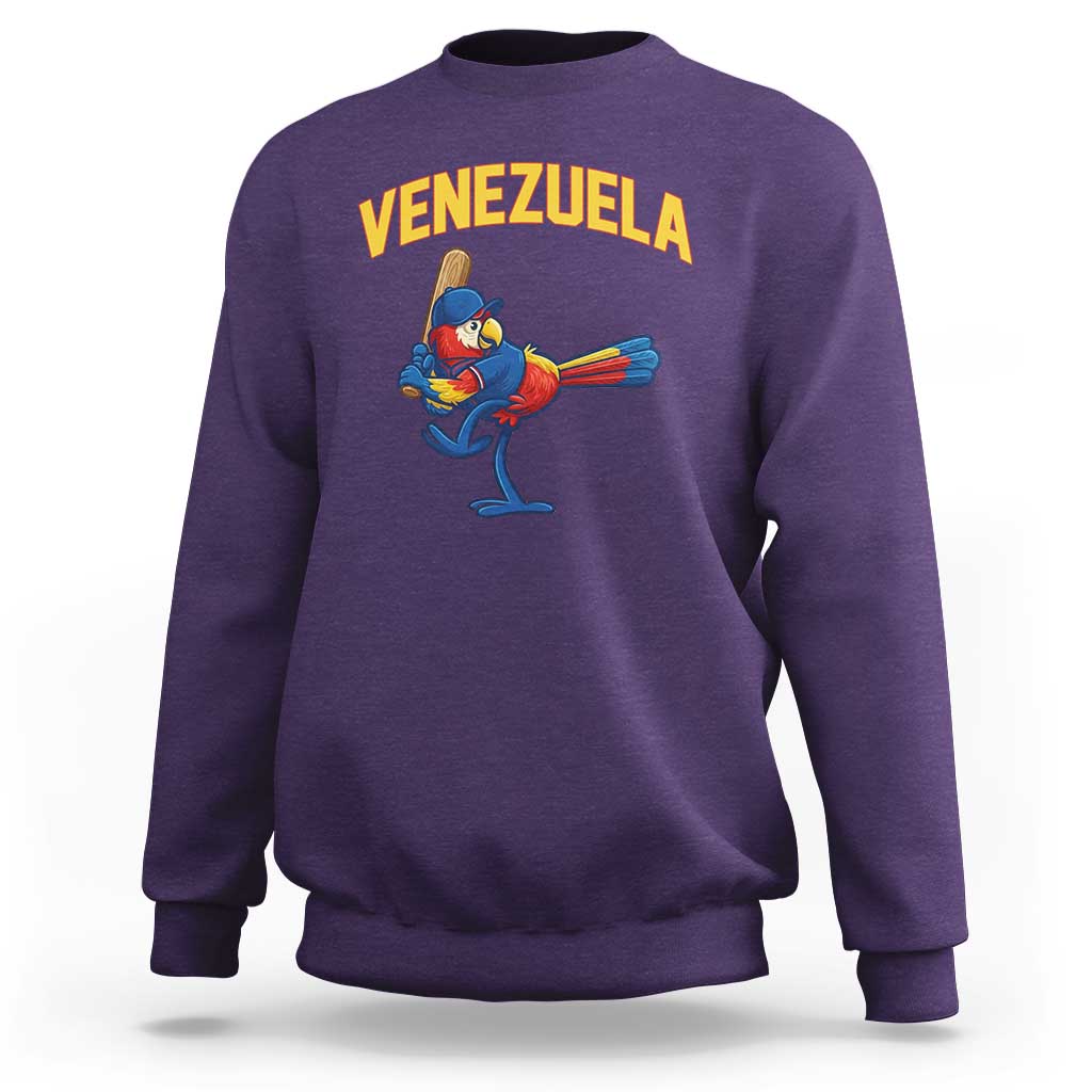 Venezuela Baseball Macaw Batter Sweatshirt Ara Macao Guacamaya Venezuelan Pride