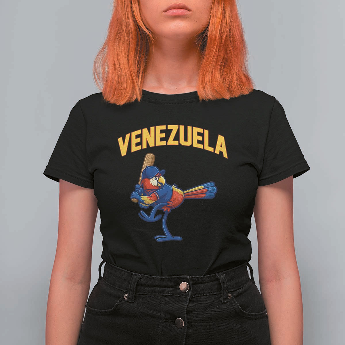 Venezuela Baseball Macaw Batter T Shirt For Women Ara Macao Guacamaya Venezuelan Pride