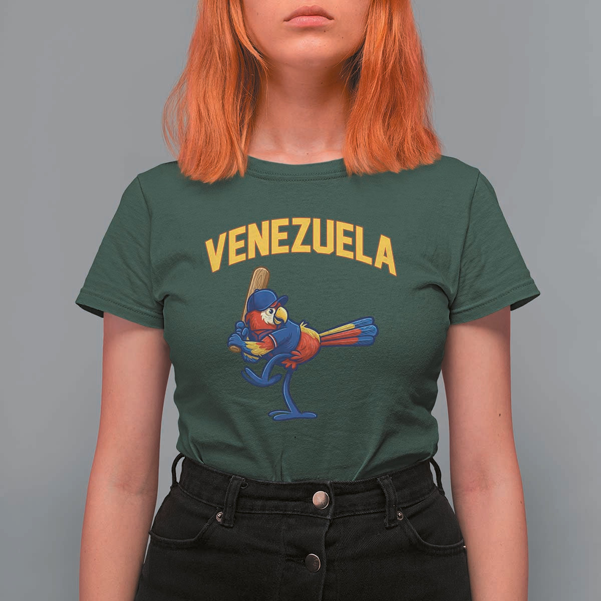 Venezuela Baseball Macaw Batter T Shirt For Women Ara Macao Guacamaya Venezuelan Pride