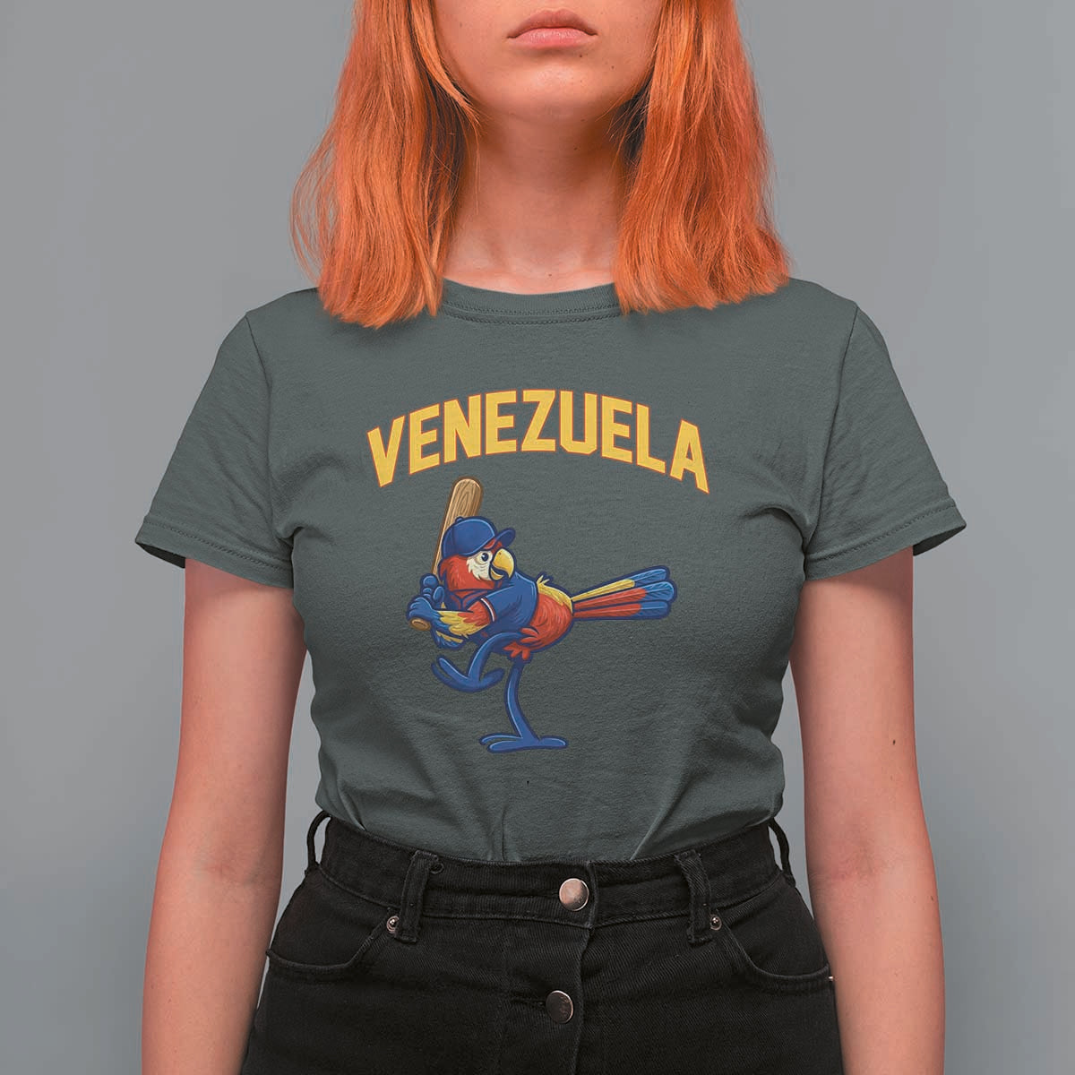 Venezuela Baseball Macaw Batter T Shirt For Women Ara Macao Guacamaya Venezuelan Pride