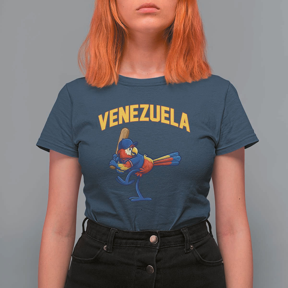 Venezuela Baseball Macaw Batter T Shirt For Women Ara Macao Guacamaya Venezuelan Pride