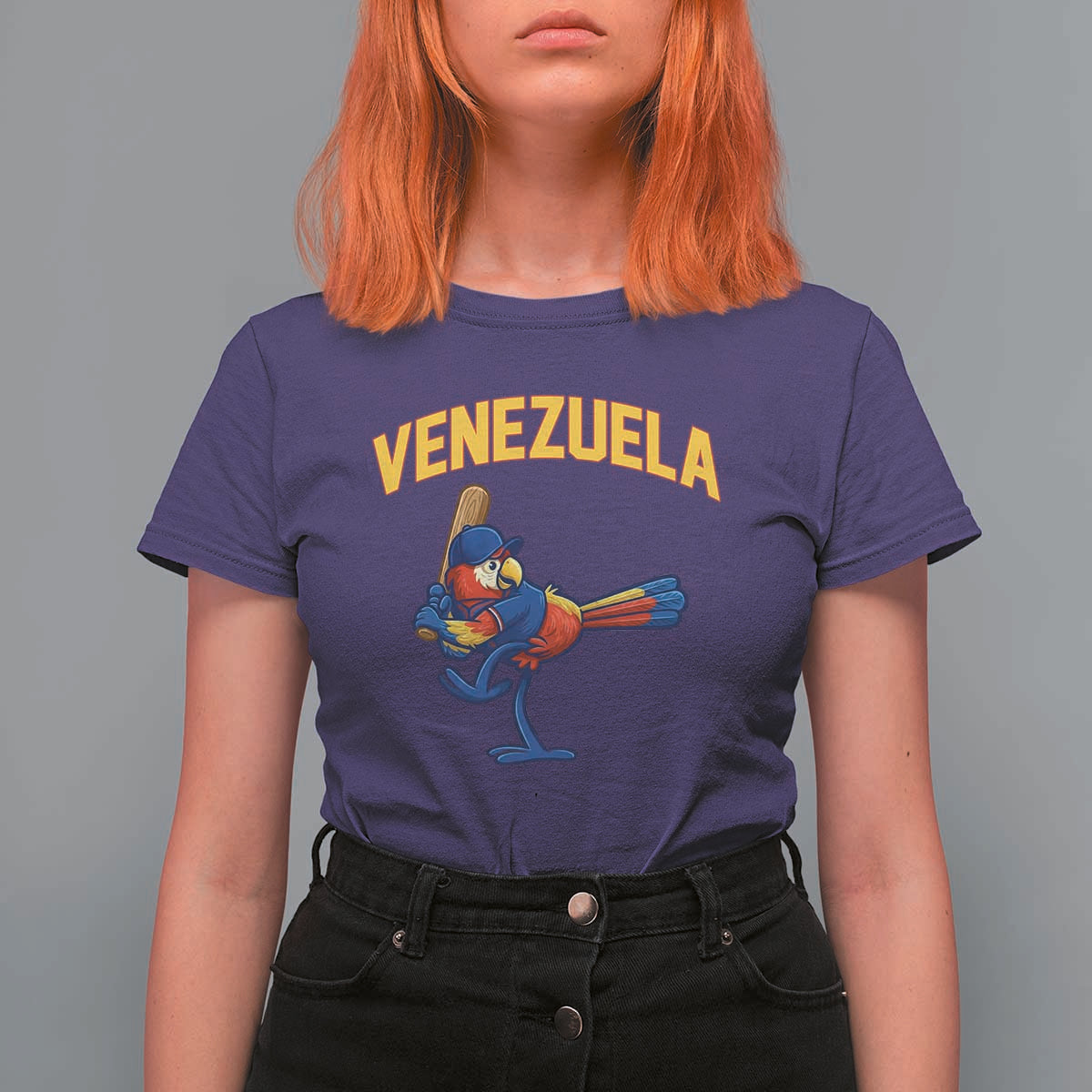 Venezuela Baseball Macaw Batter T Shirt For Women Ara Macao Guacamaya Venezuelan Pride
