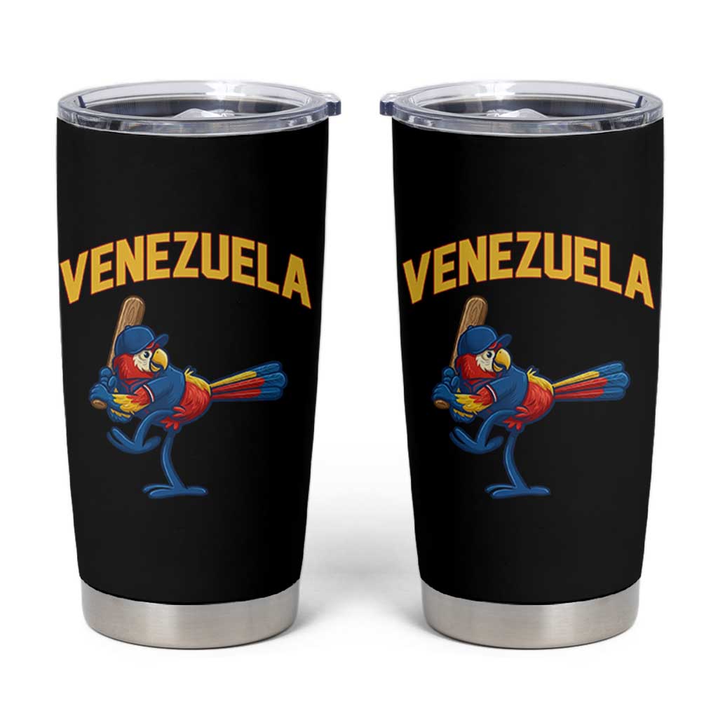 Venezuela Baseball Macaw Batter Tumbler Cup Ara Macao Guacamaya Venezuelan Pride