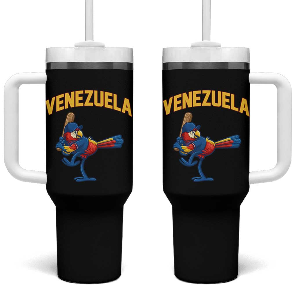 Venezuela Baseball Macaw Batter Tumbler With Handle Ara Macao Guacamaya Venezuelan Pride