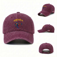 Venezuela Baseball Macaw Batter Washed Cotton Baseball Cap Ara Macao Guacamaya Venezuelan Pride