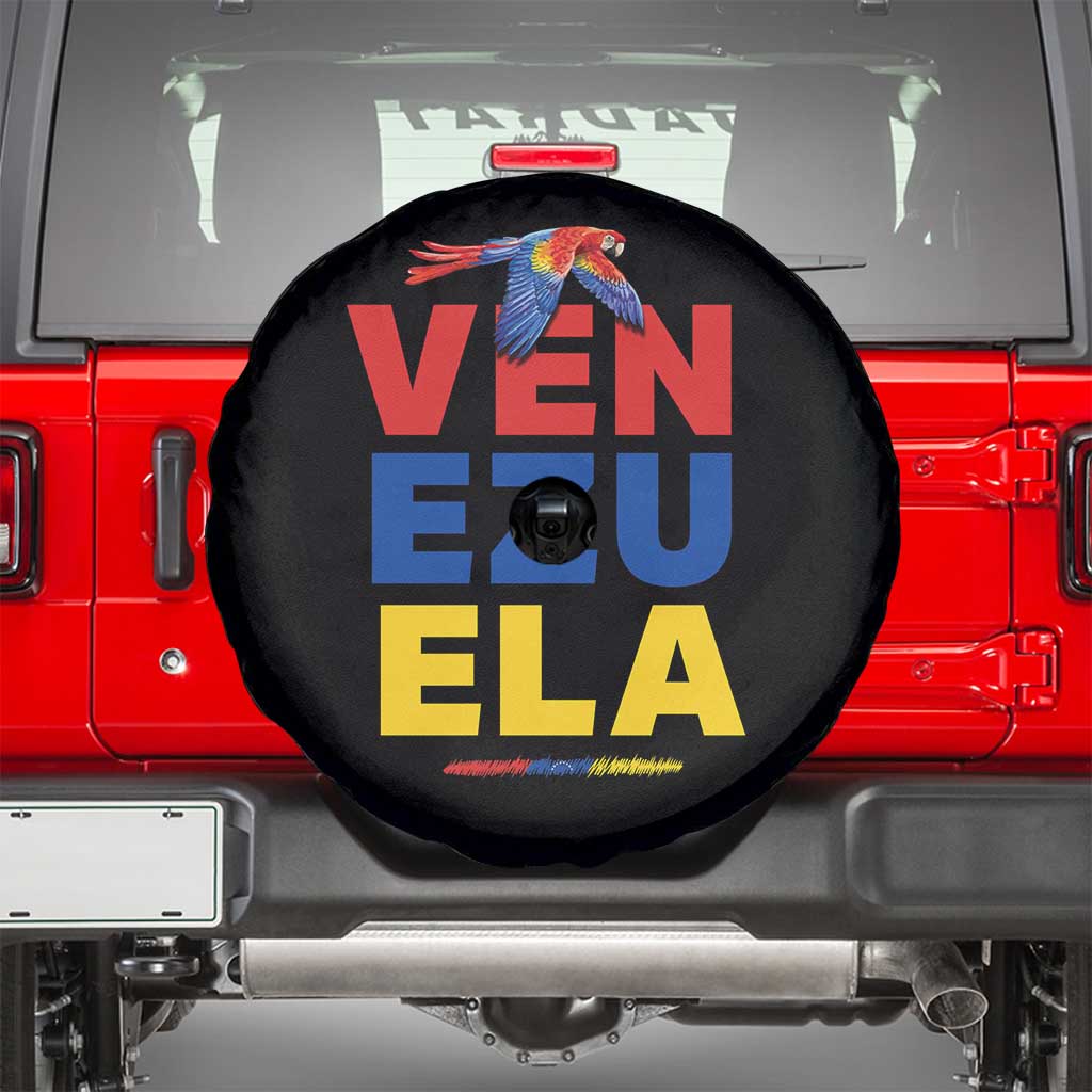 Venezuela Pride Flying Scarlet Macaw Spare Tire Cover Ara Macao Guacamaya Venezuelan Pride Tropical Bird