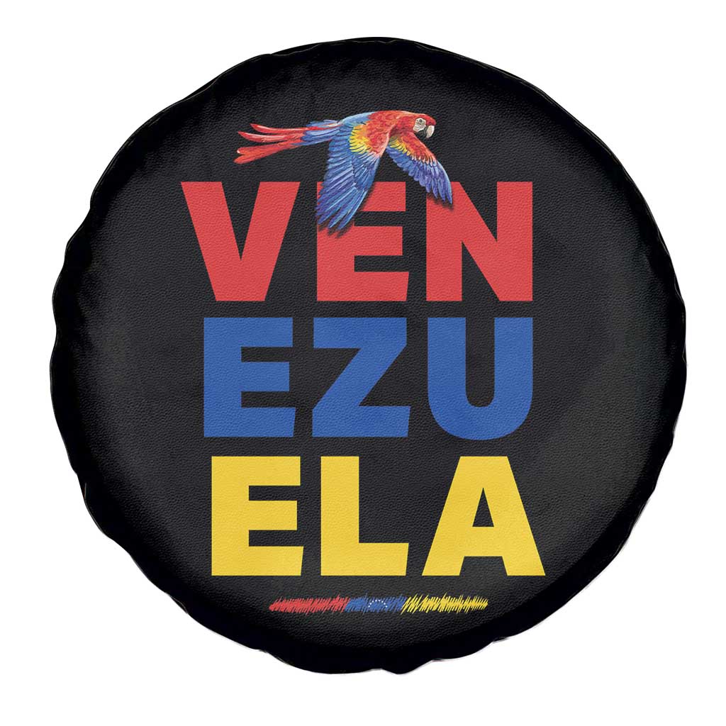 Venezuela Pride Flying Scarlet Macaw Spare Tire Cover Ara Macao Guacamaya Venezuelan Pride Tropical Bird