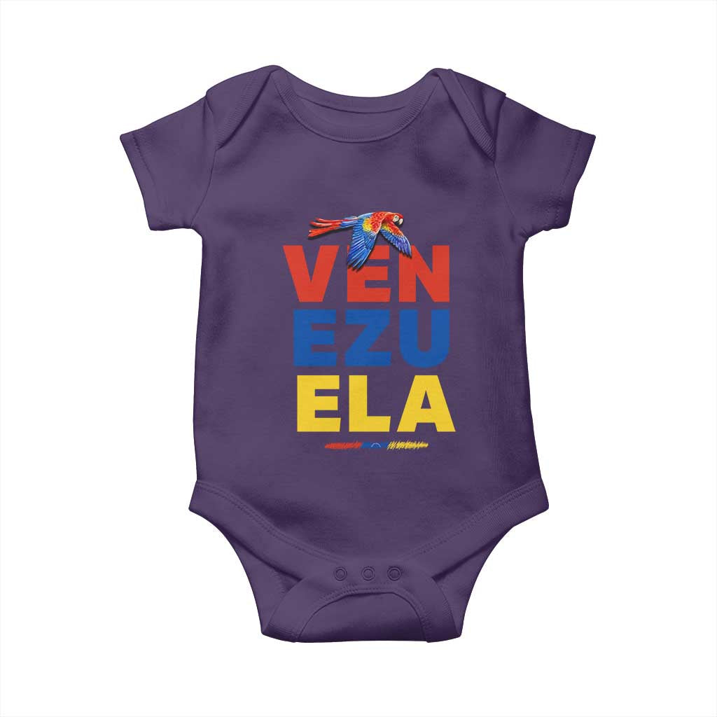Venezuela Pride Flying Scarlet Macaw Baby Onesie Ara Macao Guacamaya Venezuelan Pride Tropical Bird
