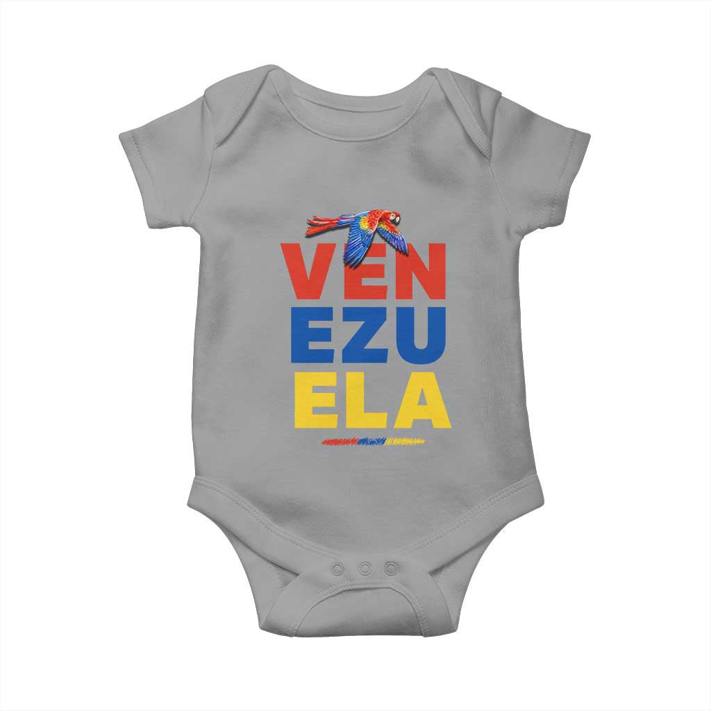 Venezuela Pride Flying Scarlet Macaw Baby Onesie Ara Macao Guacamaya Venezuelan Pride Tropical Bird