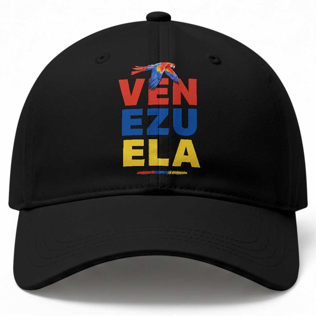 Venezuela Pride Flying Scarlet Macaw Baseball Cap Ara Macao Guacamaya Venezuelan Pride Tropical Bird