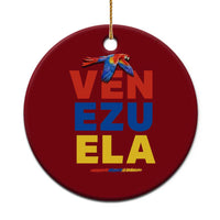 Venezuela Pride Flying Scarlet Macaw Ceramic Ornament Ara Macao Guacamaya Venezuelan Pride Tropical Bird