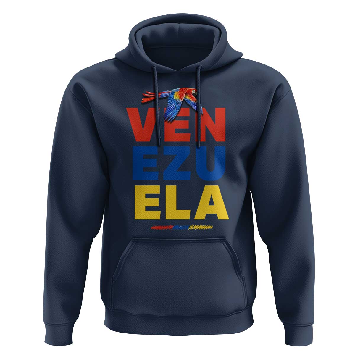 Venezuela Pride Flying Scarlet Macaw Hoodie Ara Macao Guacamaya Venezuelan Pride Tropical Bird