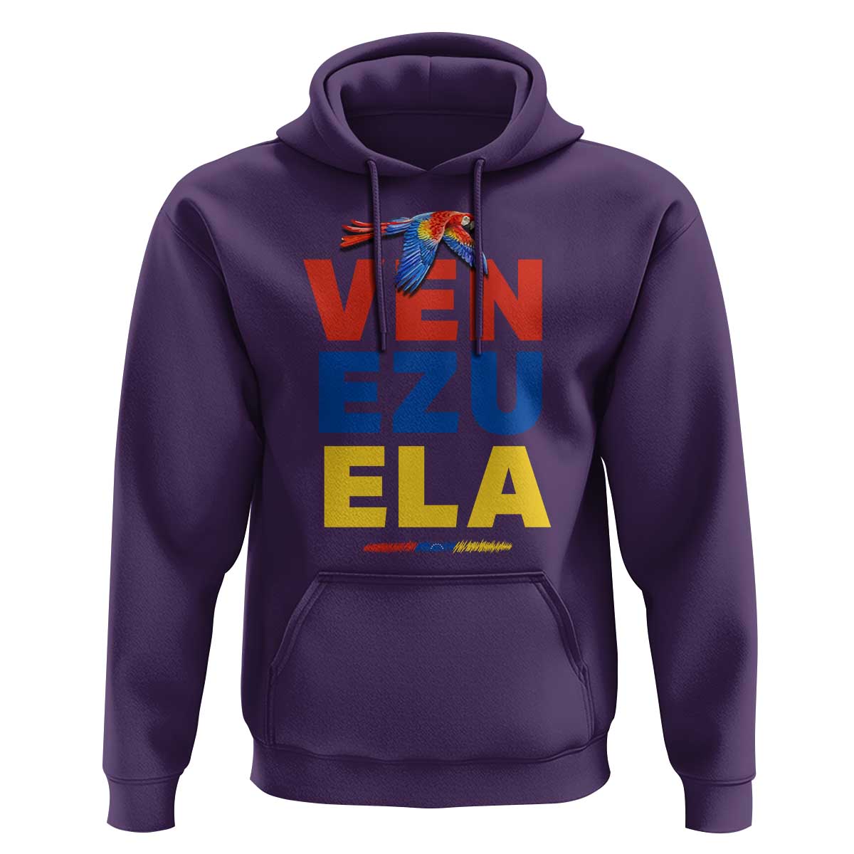 Venezuela Pride Flying Scarlet Macaw Hoodie Ara Macao Guacamaya Venezuelan Pride Tropical Bird