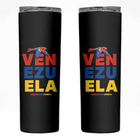 Venezuela Pride Flying Scarlet Macaw Skinny Tumbler Ara Macao Guacamaya Venezuelan Pride Tropical Bird