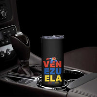 Venezuela Pride Flying Scarlet Macaw Skinny Tumbler Ara Macao Guacamaya Venezuelan Pride Tropical Bird