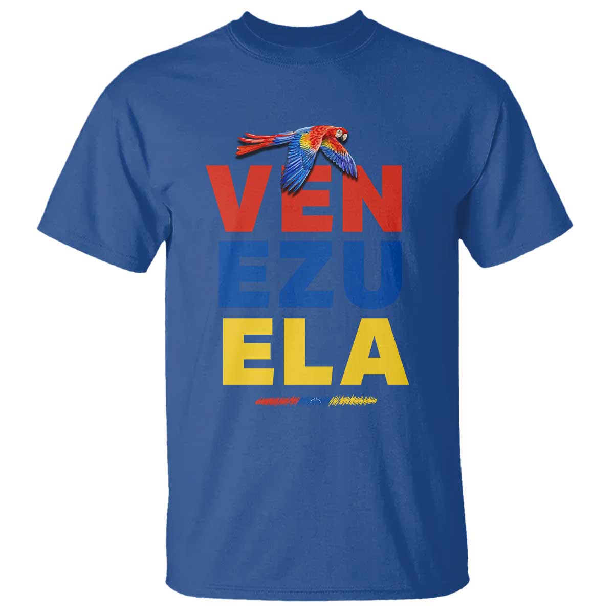 Venezuela Pride Flying Scarlet Macaw T Shirt Ara Macao Guacamaya Venezuelan Pride Tropical Bird