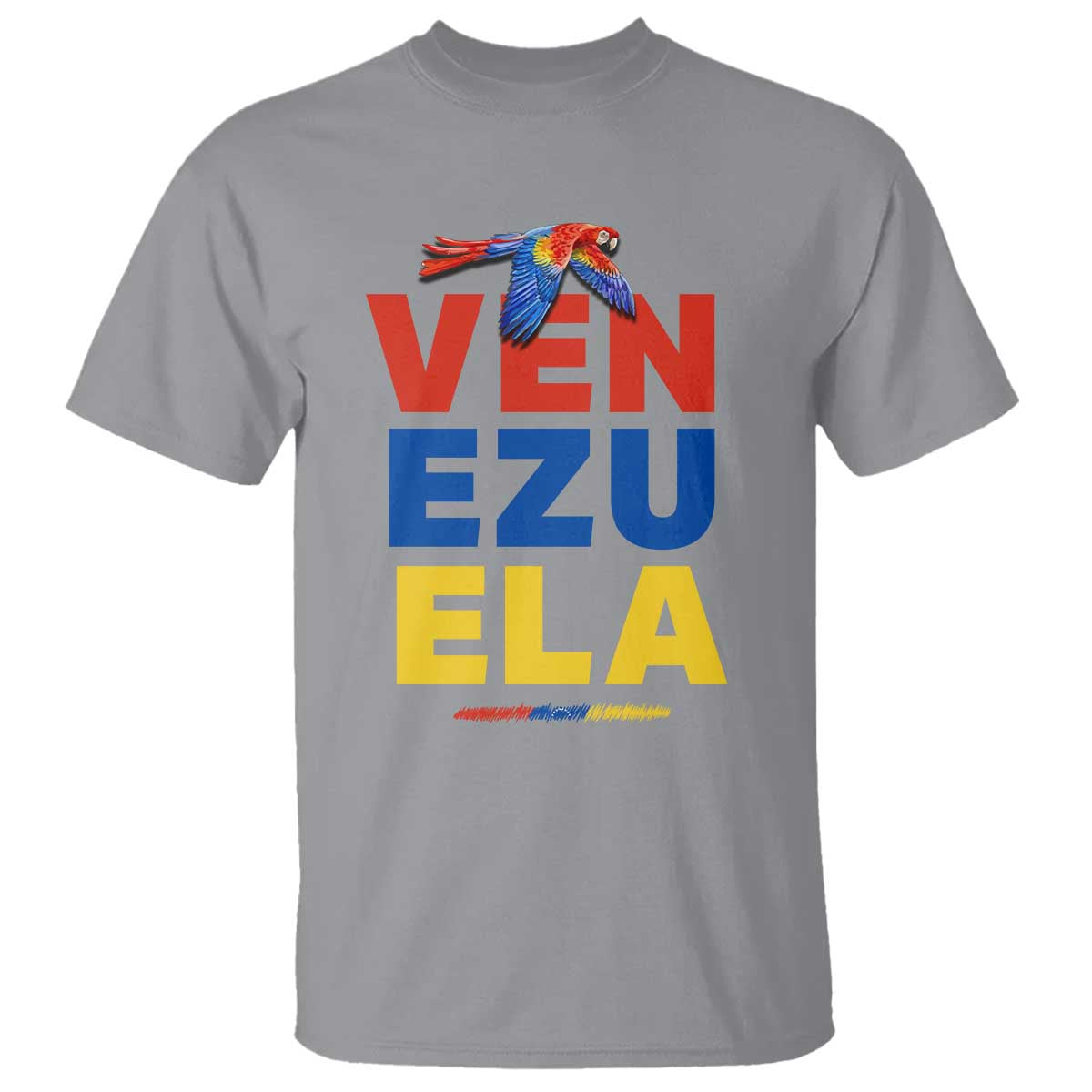 Venezuela Pride Flying Scarlet Macaw T Shirt Ara Macao Guacamaya Venezuelan Pride Tropical Bird