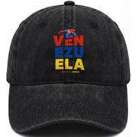 Venezuela Pride Flying Scarlet Macaw Washed Cotton Baseball Cap Ara Macao Guacamaya Venezuelan Pride Tropical Bird