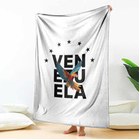 Venezuela Pride Flying Macaw Throw Blanket Ara Macao Guacamaya Venezuelan Pride Tropical Bird